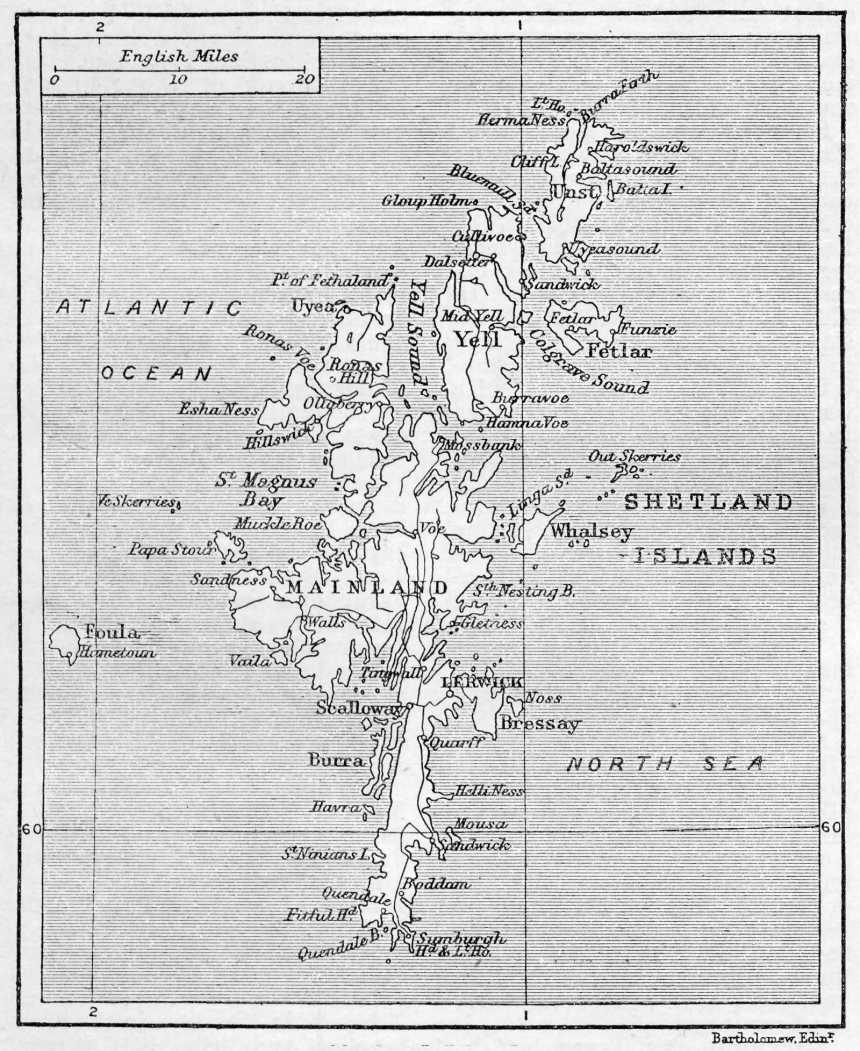 Map of Shetland Islands 1906